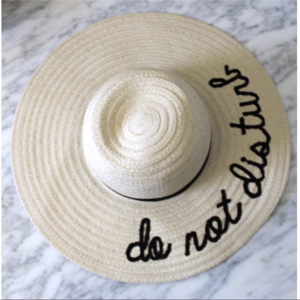 • DO NOT DISTURB FLOPPY STRAW SUN HAT • - Picture 2 of 3